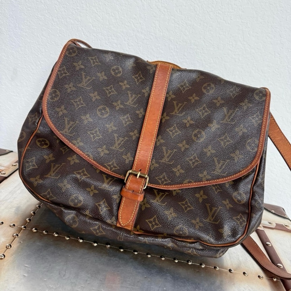 Louis Vuitton Brown and Tan Monogram Satchel